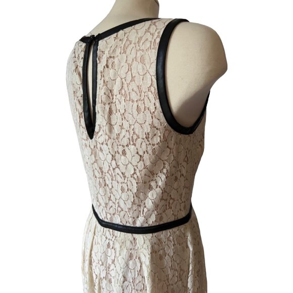 Speechless Cream Lace Babydoll Dress Sz 13 Juniors Black Faux Leather Waist - Picture 12 of 12